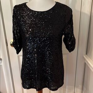 Elegant Black Sequin Women's Top